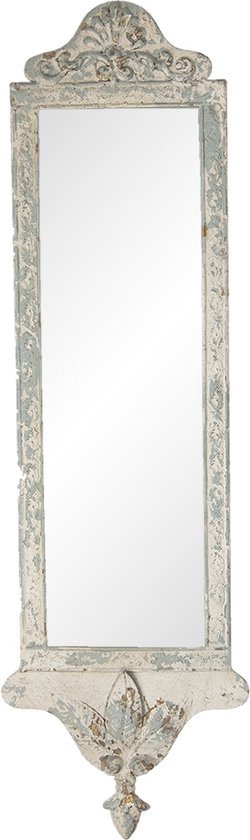 Wandspiegel 23*2*72 cm Wit Ijzer, Glas / Hout Rechthoek Grote Spiegel Muur Spiegel Wand Spiegel