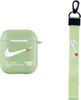 Airpods Case Air Jordan 1 met Cord- Airpods Nike Hoesje - Groen/Olijf
