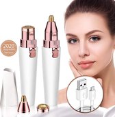 Originele ® Wenkbrauw Trimmer - 2 in 1 - USB Oplaadbaar - Wenkbrauw trimmer - precisietrimmer - Rosé