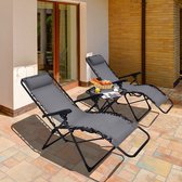 SET VAN 3 ligbed tuinstoelr tuin achtertuin balkon, terras, zwembad luxe comfort set tuinstoel