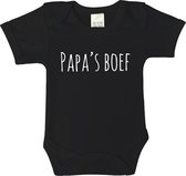 Baby rompertjes - Papa's boef - maat 80 - korte mouwen - baby - baby kleding jongens - baby kleding meisje - rompertjes baby - rompertjes baby met tekst - kraamcadeau meisje - kraa