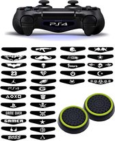Playstation PS5 PS4 PS3 | Xbox X S One 360 | 1 Set = 2 Thumbgrips | Sticker + Thumbgrips | Zwart/Lichtgroen + Willekeurige Sticker