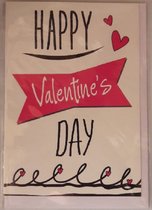 Happy Valentine's day! Een leuke kaart met lieve hartjes. Een mooie wenskaart voor jouw Valentine! Een dubbele wenskaart inclusief envelop en in folie verpakt.