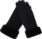 Handschoenen - Dames - Fleece - Touchscreen - Zwart - One size - Wol - Winter - Kerst