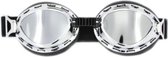 Chrome steampunk motorbril zilver reflectie glas
