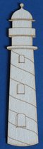 Vuurtoren 14 x 3 cm 1,5mm dik chipboard 2 stuks