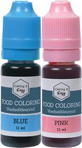 Caking it Easy ® - Eetbare Kleurstof Gender Reveal | Waterbasis kleurstof Roze & Blauw | Topkwaliteit Voedingskleurstof (waterbasis) 2 x 11 ml