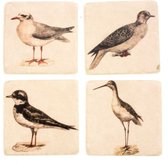 Onderzetters Vogels, s/4 9,8x0,7x9,8cm