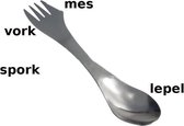 Allesvoordeliger Spork RVS - mes, vork, lepel - campingbestek - 1 stuk