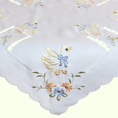 Tafelkleed - Pasen - Eend met bloemen - Vierkant 85 cm