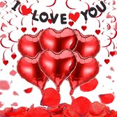 Valentijn Decoratie-Decoratie Voor Romantische Atmosfeer -I Love you Ballon Rood- rode ballonnen, zwarte letterpakken