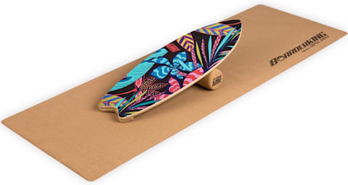 BoarderKING Indoorboard Wave balance board + mat + rol Vorm