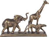 Decoratie Beeld Wilde dieren 44*10*33 cm Zilverkleurig Polyresin Decoratief Figuur Decoratieve Accessoires