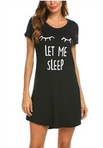 Merkloos - Katoenen Nachthemd voor Dames XXL - Bedrukt, Korte mouwen, Ronde hals - Slaap-T-shirt - Nachtkleding