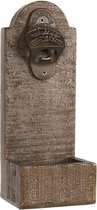 Flesopener 10*8*25 cm Bruin Hout Rechthoek Bieropener Flessenopener