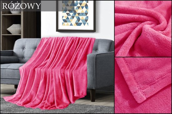 Fleece deken - 160 x 200 - XXL model - Deken - Perfect voor thuis op de  bank - Roze... | bol.com