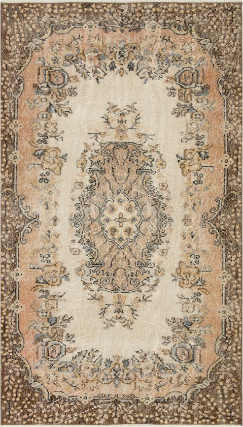 Vintage handgeweven vloerkleed - tapijt - Zara 210 x 118 | bol.com