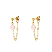 Yehwang Oorknop Smiley Ketting Pink 0289221-338