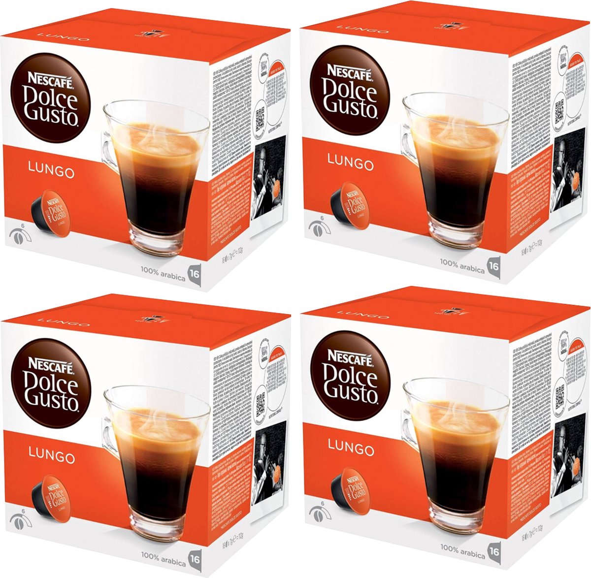 Nescafe Dolce Gusto Lungo Koffiecups - Multi Pack - 4 x 16 Stuks