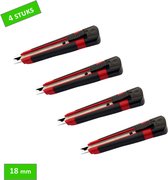 Couteau Hobby Steelwood - Lames sécables 18 mm - Softgrip - Rechargeable - Robuste - 4 PCS