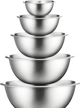 Beslagkommen Set - RVS - Mengkom set van 5 - Ook geschikt als Slakom / Saladeschaal Set - Mixing Bowls