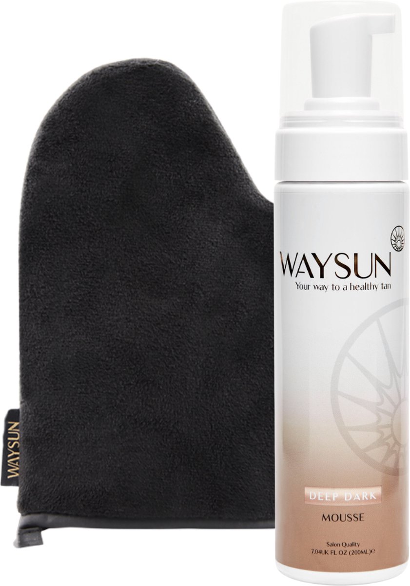 Waysun® Zelfbruiner - Deep Dark - Zelfbruiner handschoen - Bruinen zonder zon - Zelfbruiner gezicht - Self tan - 200ml