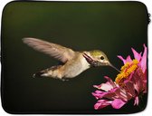 Housse ordinateur 15 pouces 38x29 cm - Colibri Calliope - Housse Macbook & Laptop Un colibri calliope sur une plant rose - Housse ordinateur portable avec photo