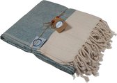 ECOBAIN - Hamamdoek - Pestemal - 160x95 cm - 100% katoen - Fading Aqua