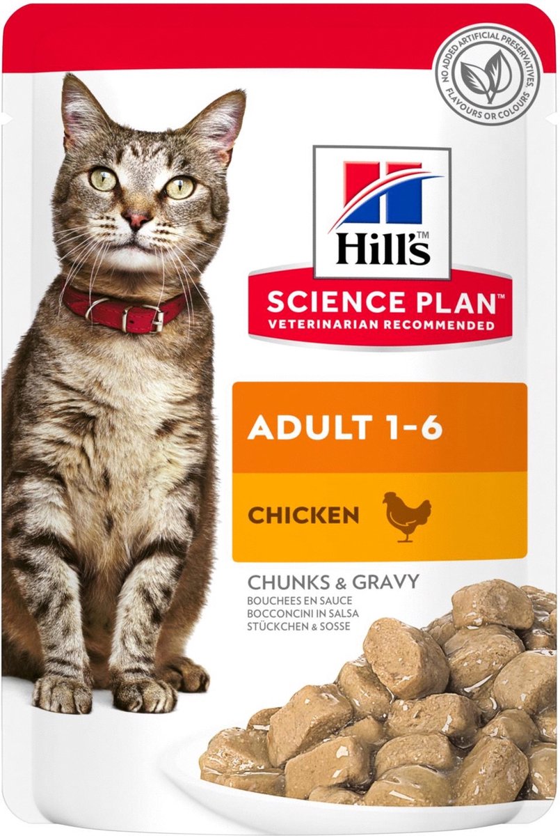 24x85g Feline Maaltijdzakjes Kip Hill's Science Plan Kattenvoer