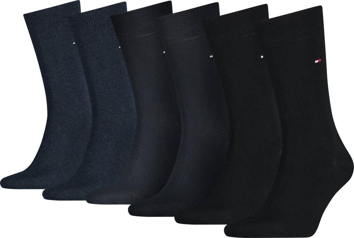 Tommy Hilfiger Sokken Heren - 6 Paar - Jeans / Dark Navy / Zwart- Maat 43/46