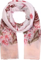 Dunne Sjaal met Bloemen - 180x85 cm - Lichtroze