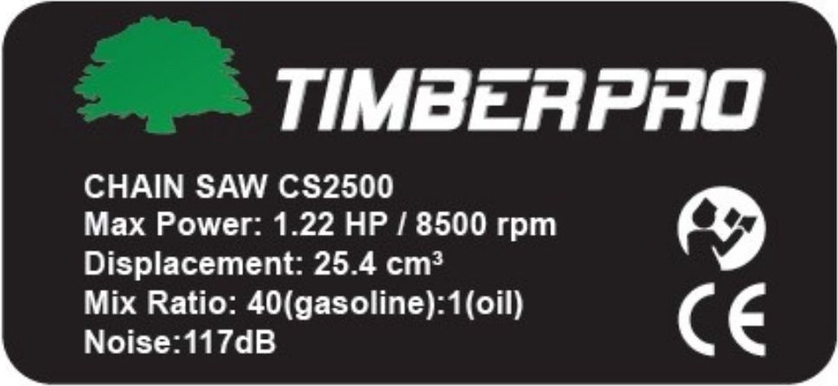 Tronconneuse élagueuse thermique 26cm3 25cm avec sac Timberpro