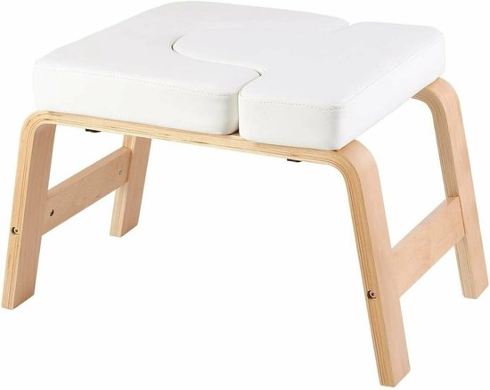 Yogakruk Hoofdstand Yogastoel Fitnessbank Zwart Yogabank voor Gym Afneembare montage 43 x 42 x 37 cm Maximale belasting 200 kg
