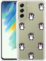 Hoesje Geschikt voor Samsung Galaxy S21 FE Chillin like a penguin