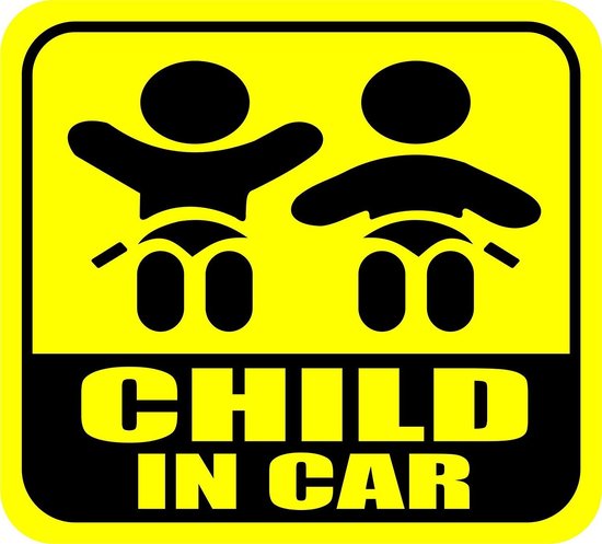 Panneau de voiture enfant en voiture - Panneau de voiture avec ventouse -  Panneau