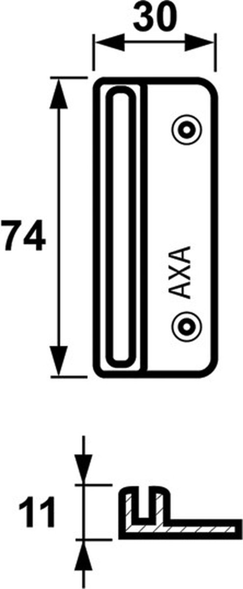 AXA Opbouwsluitkom - tbv. raamboom 3302/3308/3309 - RAL 9005 Zwart van AXA — afbeelding 2