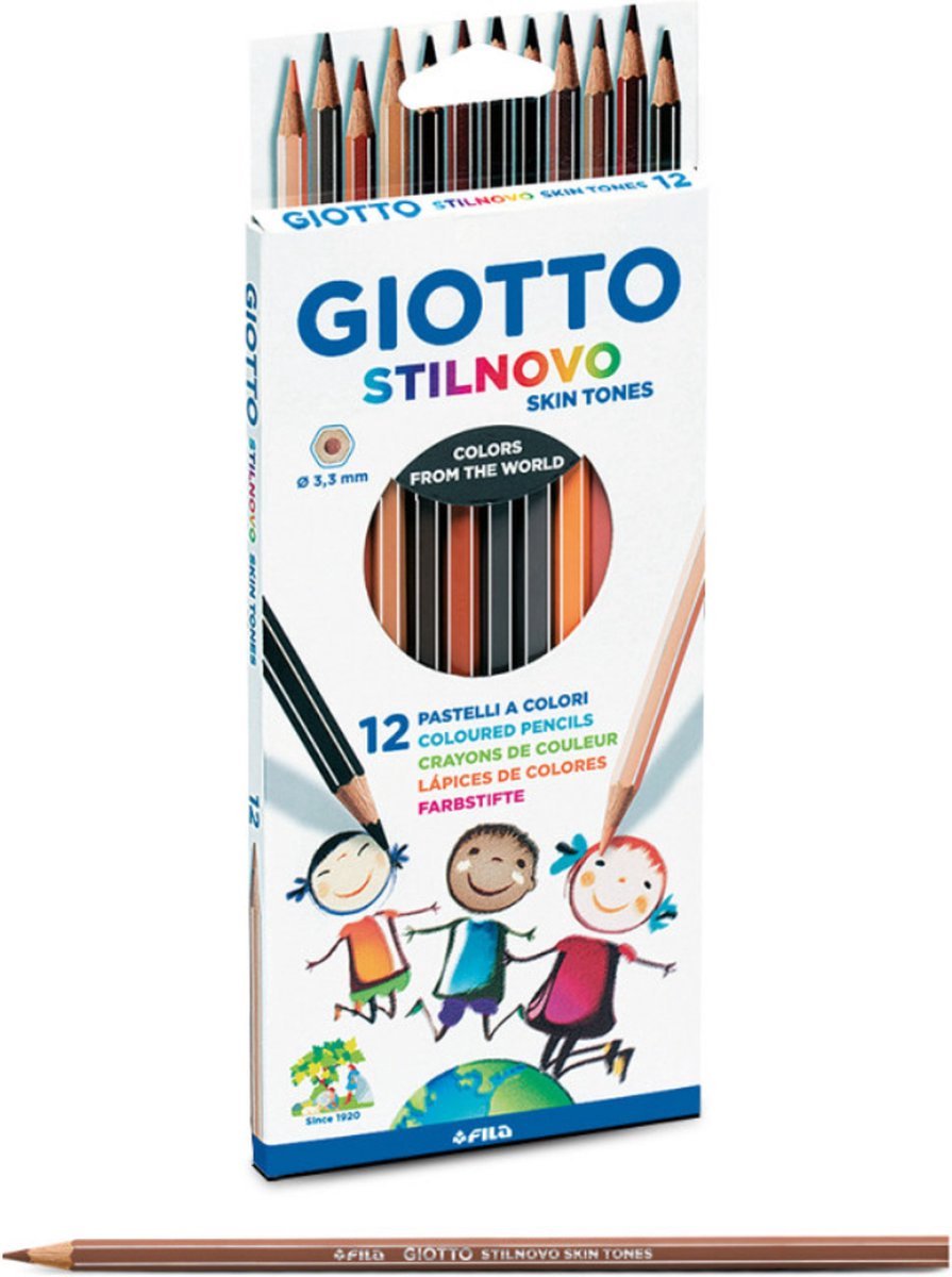 Giotto beige Potloden - 12 Stuks - Stilnova - beigepotloden - Skin Tones Potloden - Beige Potloden