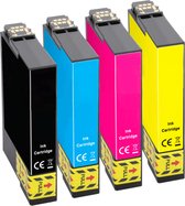 Geschikt voor Epson 27XL inkt cartridges - Multipack 4 Inktpatronen - Geschikt voor Epson Workforce WF-3620DWF - WF-3640DTWF - WF-7610DWF - WF-7620DTWF - WF-7710DWF - WF-7720DTWF