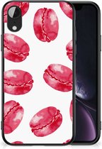 GSM Hoesje Geschikt voor iPhone XR Hoesje Bumper met Zwarte rand Pink Macarons