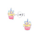 Joy|S - Zilveren cupcake oorbellen - cupicorn - 6 x 8 mm - t62