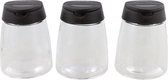 Kruidenstrooier - zoutstrooier set van 3 | Glazen potjes | Voor op tafel - aanrecht - restaurant
