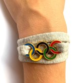 Armband - Grijs - OS - Olympische Ringen - Olympische Spelen - Peking - Beijing - Kleur - Sportsieraad - Sieraden - Sportsieraden