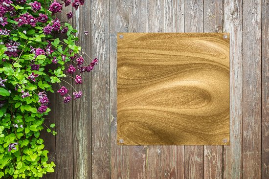 Tuinposter 100x100 cm - Tuindecoratie Goud - Glitter - Abstract - Luxe - Poster voor in de tuin - Buiten decoratie - Schutting tuinschilderij - Tuindoek muurdecoratie - Wanddecoratie balkondoek