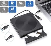 DrPhone DW6 Draagbaar Externe CD DVD +/- RW Optische drive - USB 3.0 & Type-C - Brander - Rewriter - Writer Reader – Zwart