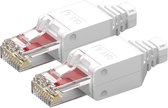 GR4IT UTP CAT5/CAT6 Toolless RJ45 Connector - voor stugge en soepele kern - 2 Stuks