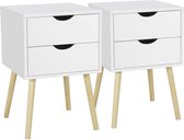 MEUBELEXPERT - Nachtkastjes - set van 2 - bedconsole - commode kast -  bijzettafel - koffietafel - wit