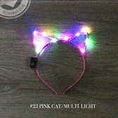 LED Haarband Cat PINK multi lights- Roze Kerst haarband - Carnaval haarband - Diadeem Led - Haarband Lichtjes - Led haar accessoires - Kerst Diadeem