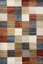 Aledin Carpets Douala - Laagpolig - Vloerkleed 160x230 cm - Blokken - Meerkleurig
