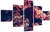 Schilderij - Vintage bloemen III, 5luik, premium print