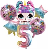 LOL Folieballon verjaardag decoraties voor Surprise pop verjaardagsdecoratie party decoratie Nummer 5